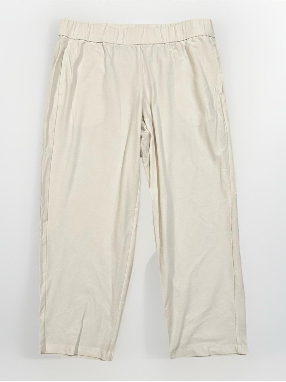 Eileen Fisher Women’s Bone Lightweight Washable Stretch Crepe Ankle Pants Large